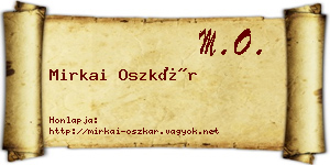 Mirkai Oszkár névjegykártya